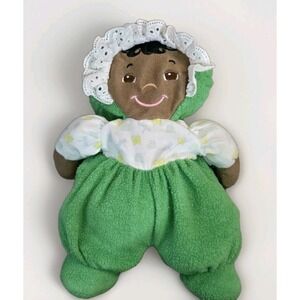 VINTAGE Lakeshore Soft Terry Cloth Stuffed Toy 9" African American Doll Plush
